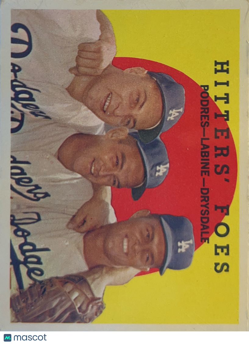 1958 Topps Don Drysdale Clem Labine Johnny Podres #262