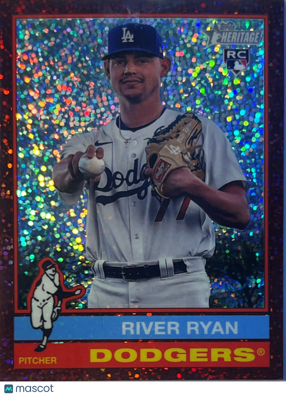 2025 Topps Heritage River Ryan #45 Burgundy Sparkle RC