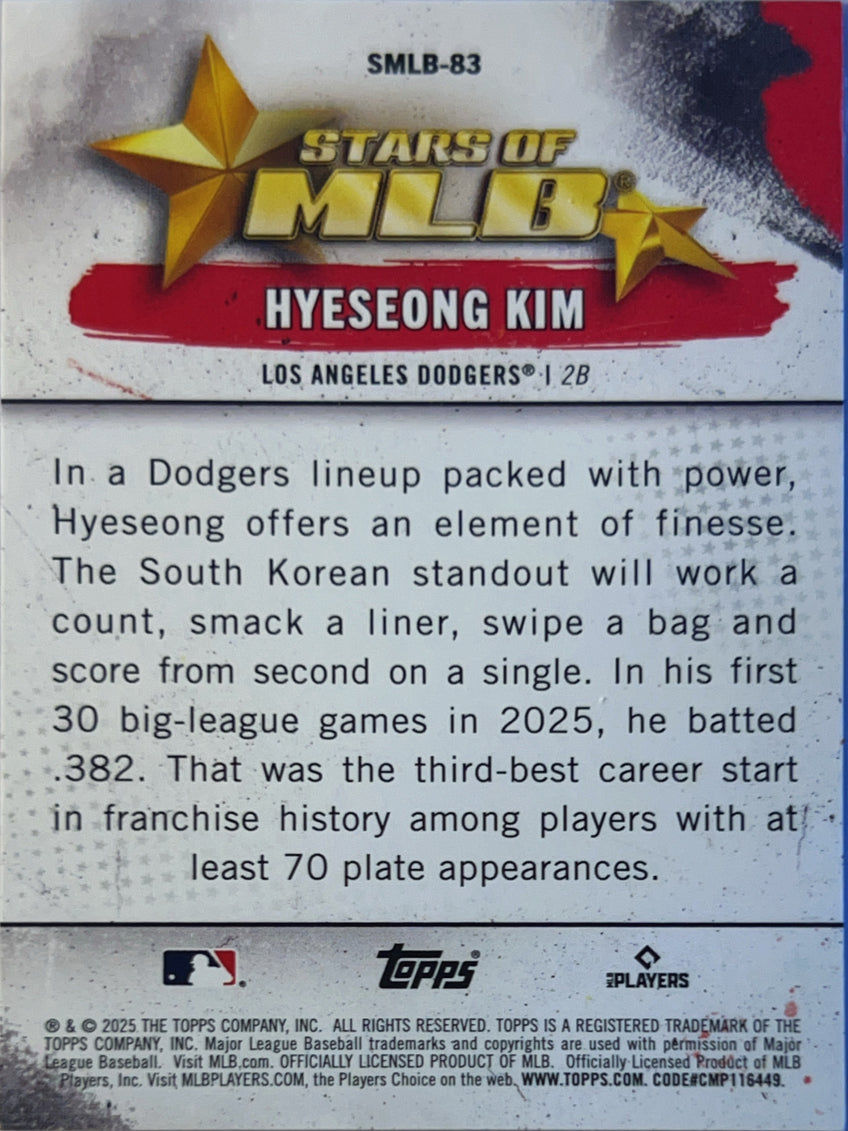 2025 Topps Stars of MLB Hyeseong Kim #SMLB-83 RC