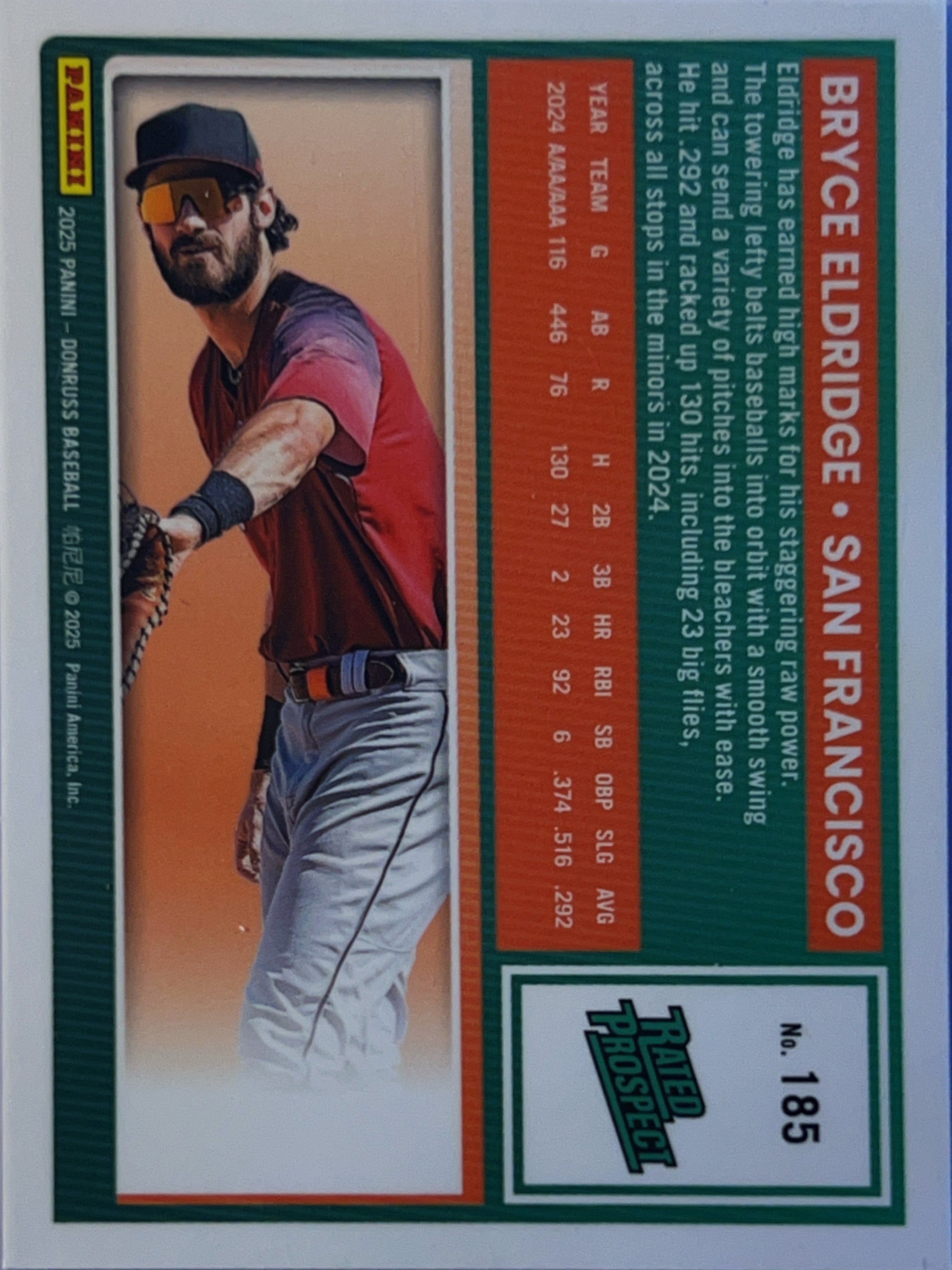 2025 Panini Donruss Optic Bryce Eldridge #185 Rated Prospect