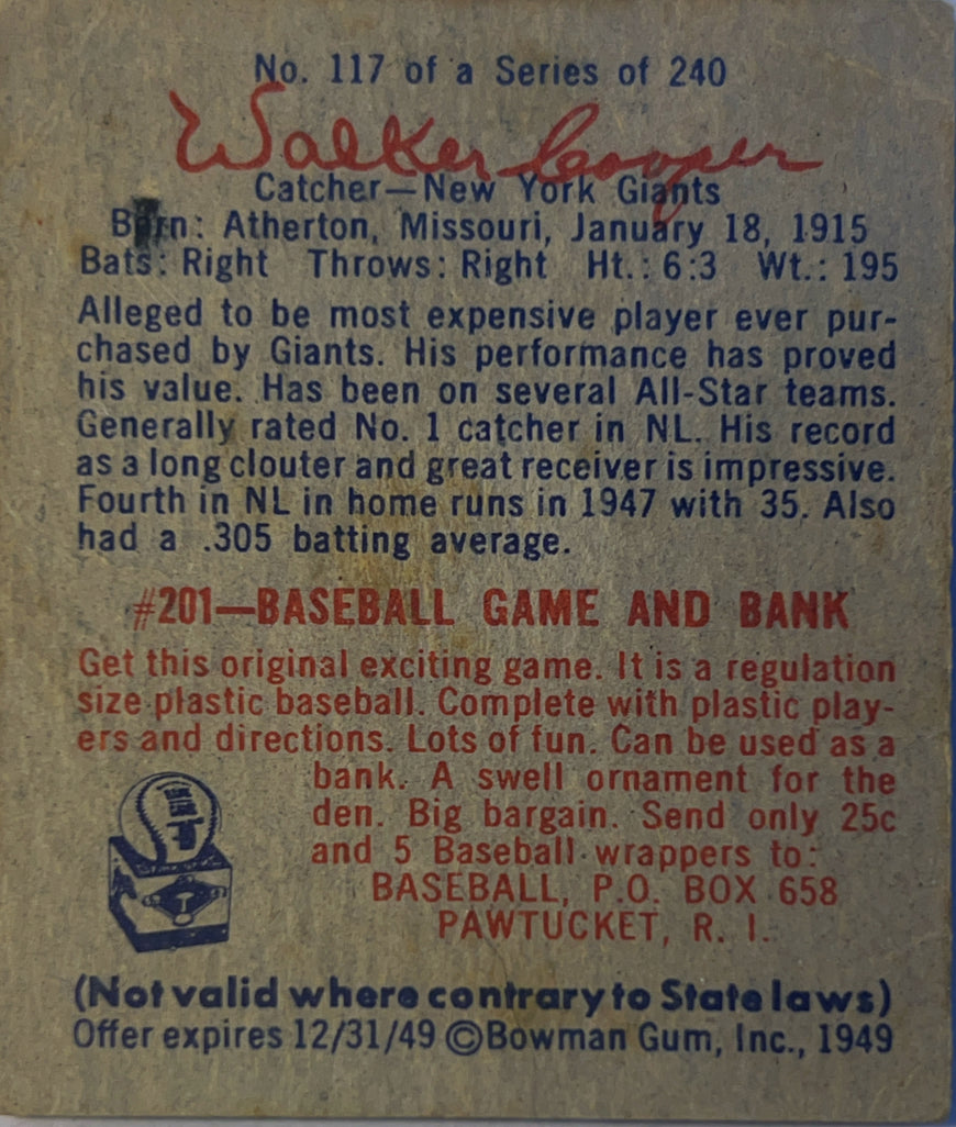1949 Bowman Walker Cooper #117