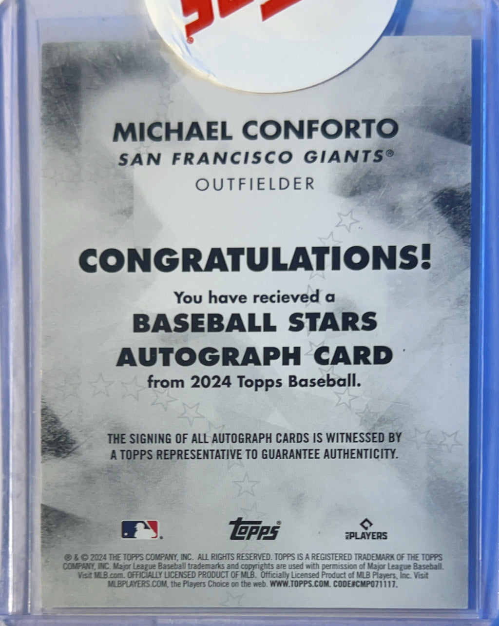 2024 Topps Baseball Stars Autograph Michael Conforto Auto