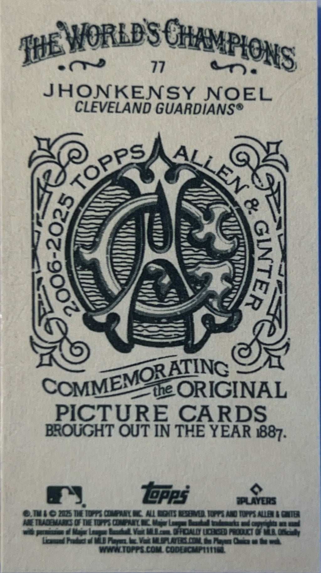 2025 Topps Allen & Ginter Jhonkensy Noel #77 Mini A&G Back RC