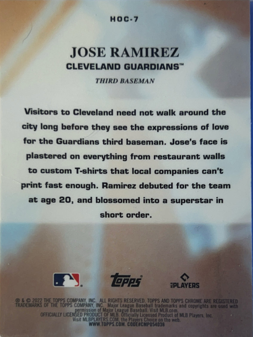 2022 Topps Chrome Heart of the City Jose Ramirez #HOC-7 Refractor
