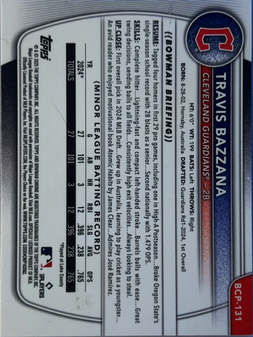 2024 Bowman Chrome Travis Bazzana #BCP-131 Mega Box Mojo Refractor
