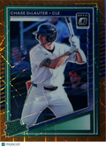 2025 Panini Donruss Optic Prizm Chase DeLauter #107 Orange Lazer Rated Prospect