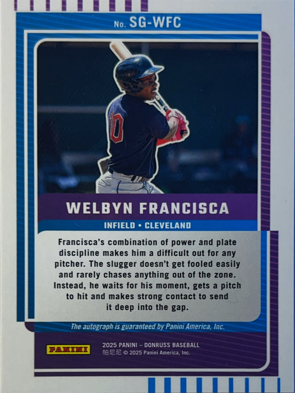 2025 Panini Donruss Signature Series Welbyn Francisca #SG-WFC Blue Laser