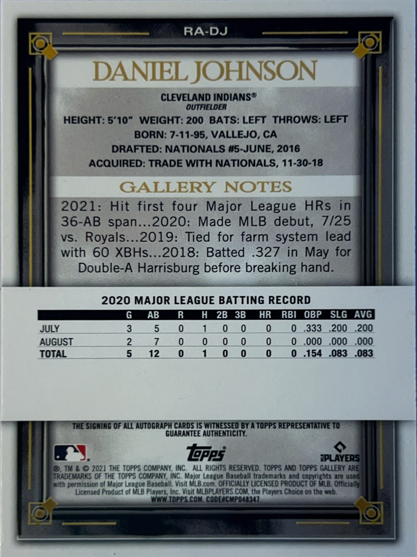 2021 Topps Gallery Daniel Johnson #RA-DJ /25 RC