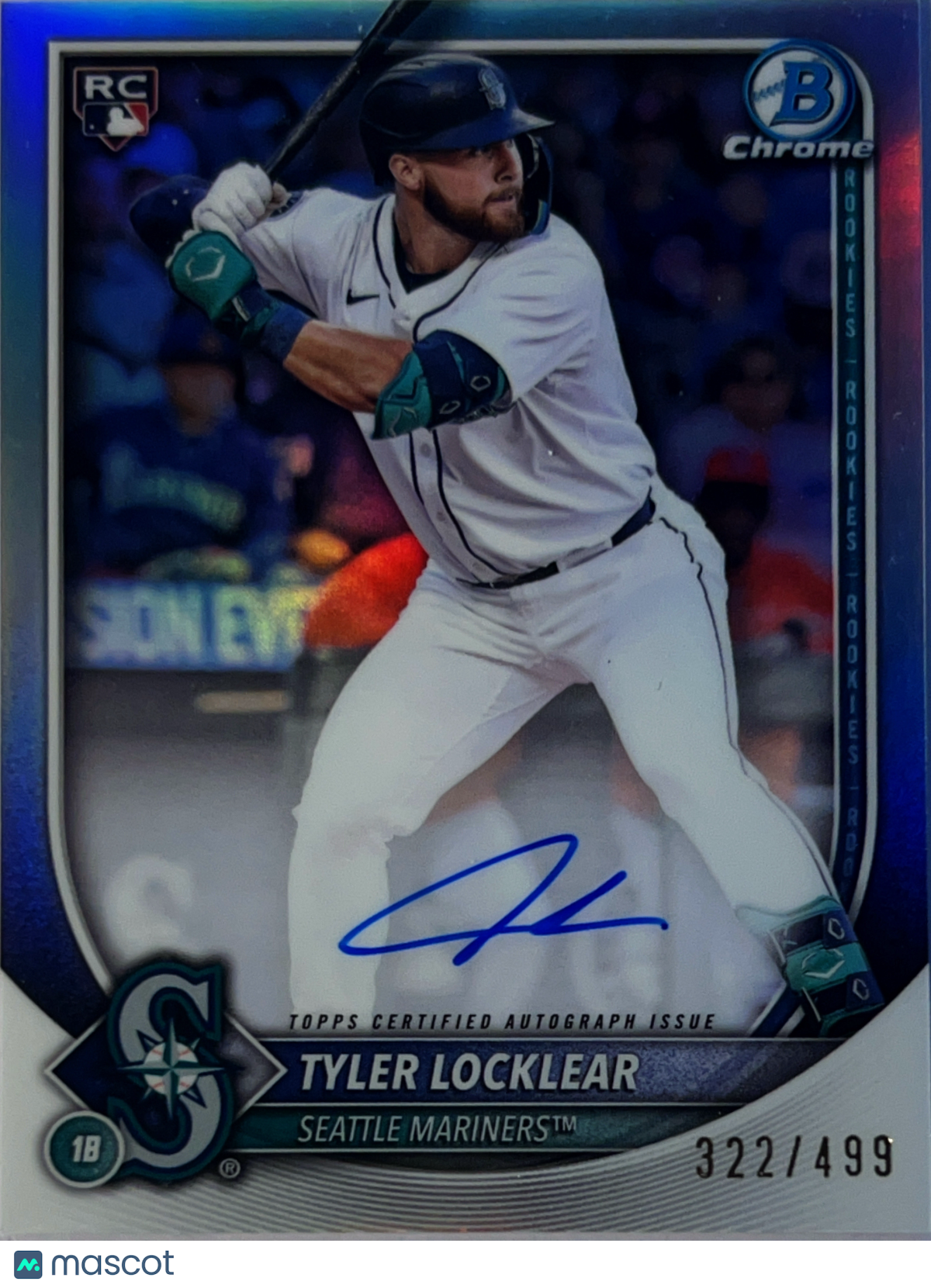 2025 Topps Bowman Chrome Tyler Locklear #CRA-TL Refractor /499 RC Auto