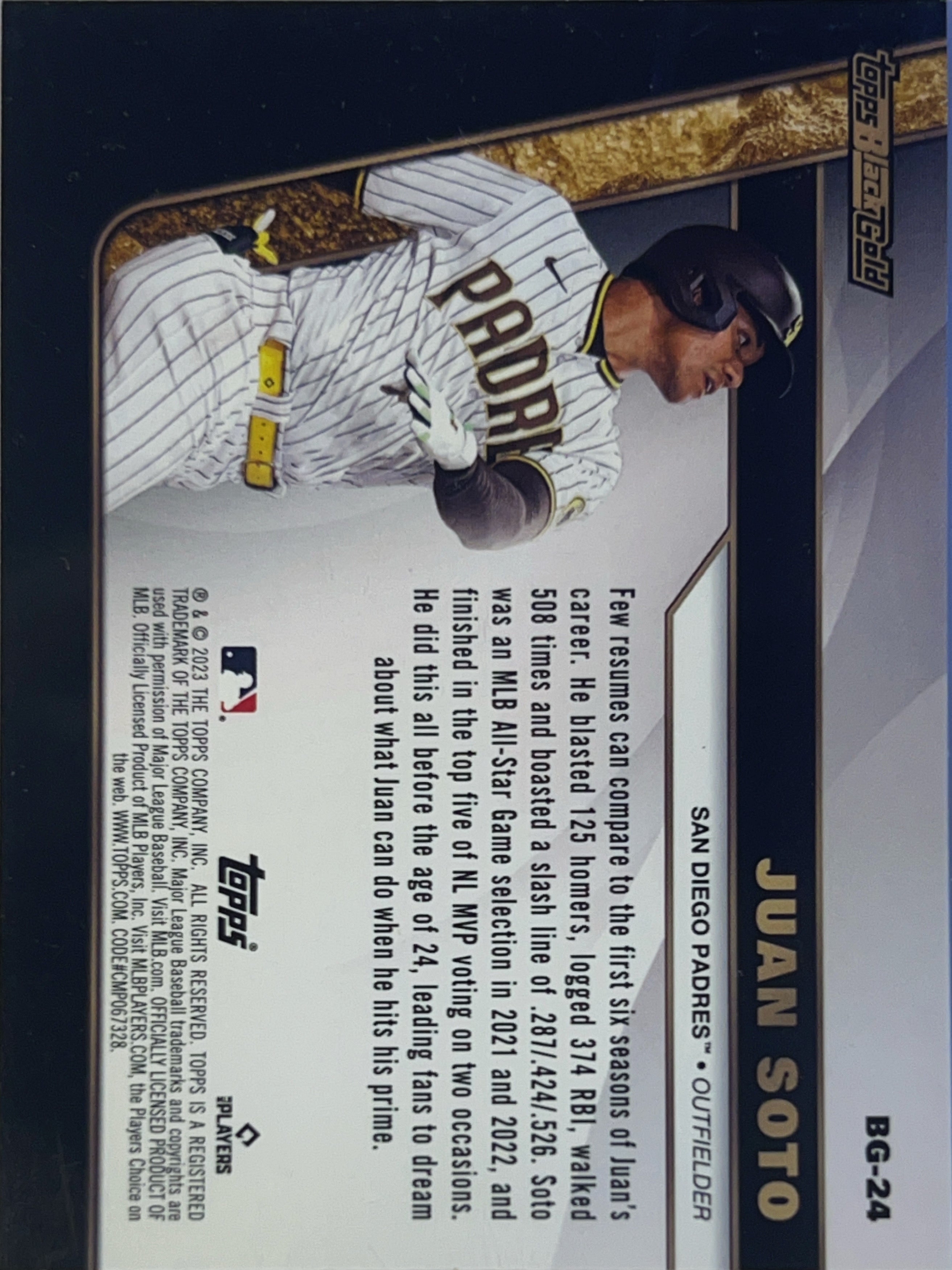 2023 Topps Black Gold Juan Soto #BG-24