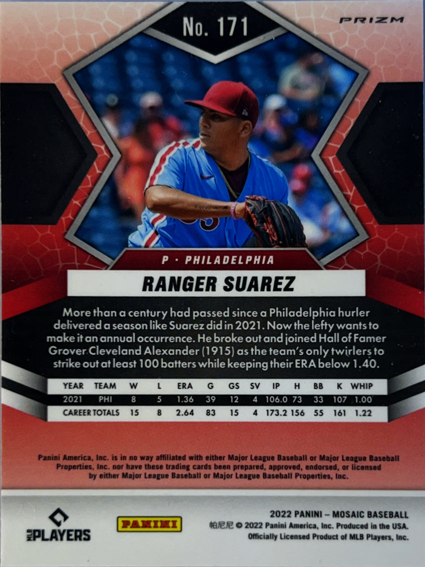 2022 Panini Mosaic Ranger Suarez #171 Blue