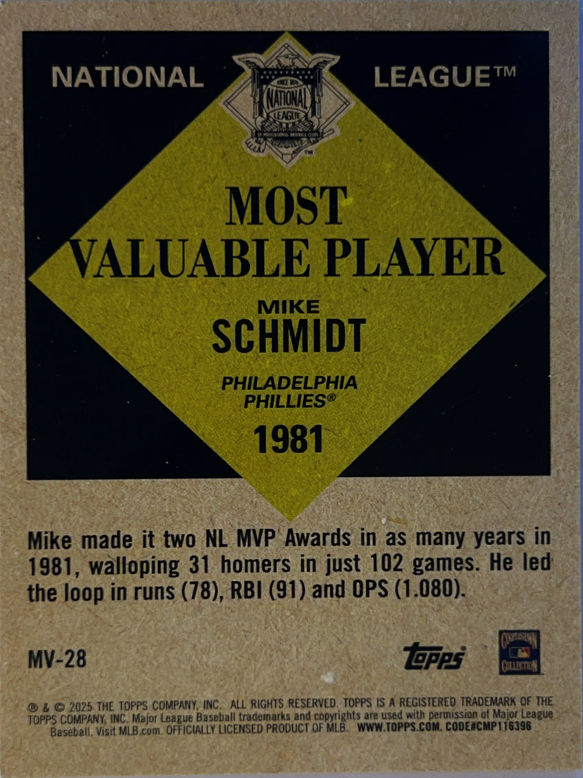 2025 Topps Most Valuable Player Mike Schmidt #MV-28 Pink Foil