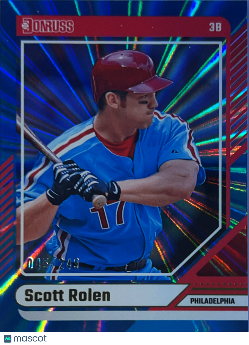 2024 Panini Donruss Baseball Scott Rolen #12 Carolina Blue Laser /249