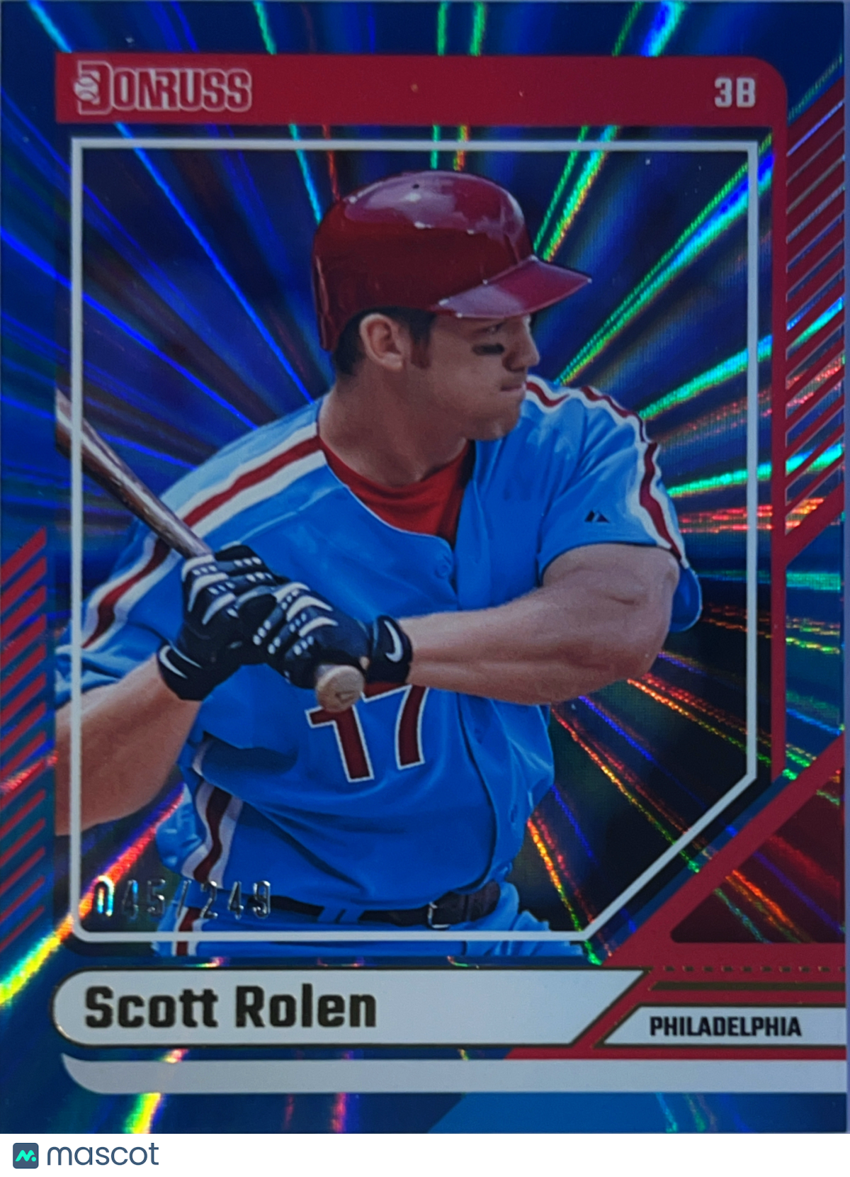 2024 Panini Donruss Baseball Scott Rolen #12 Carolina Blue Laser /249