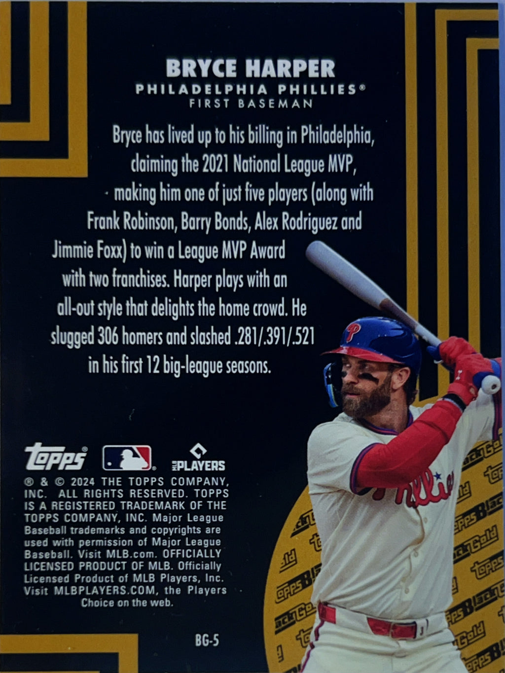 2024 Topps Black Gold Bryce Harper #BG-5