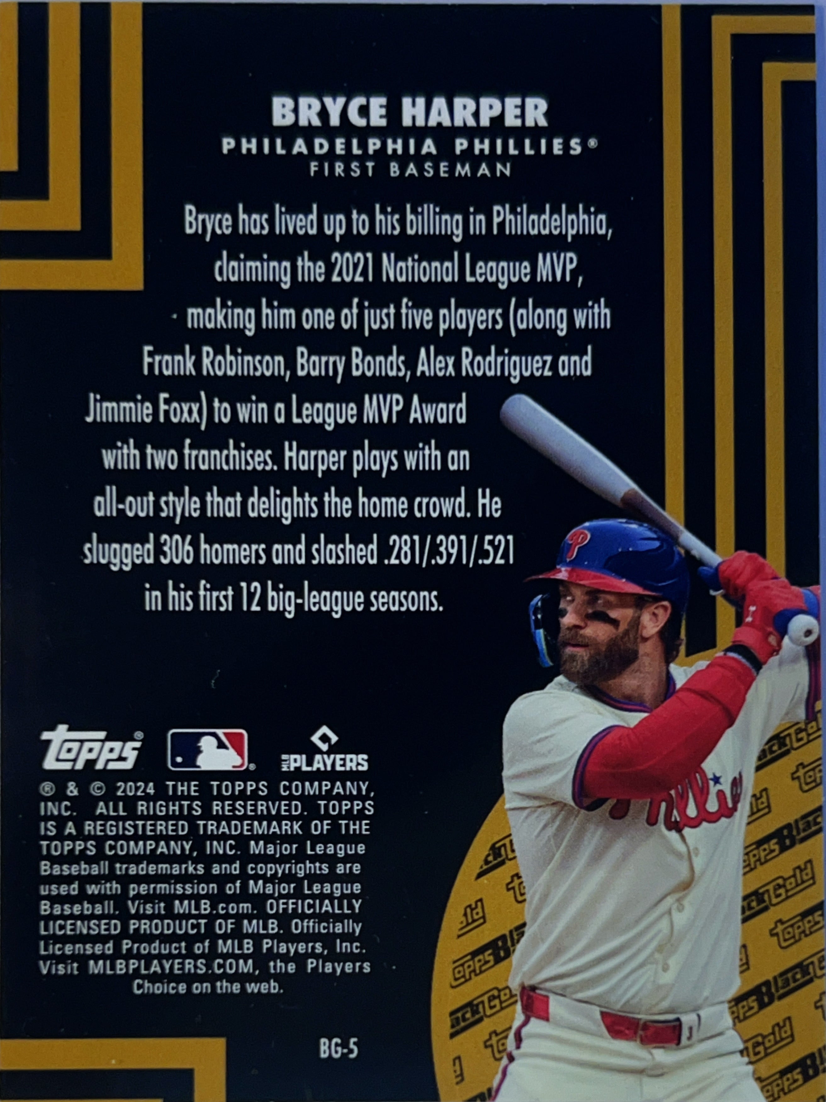 2024 Topps Black Gold Bryce Harper #BG-5