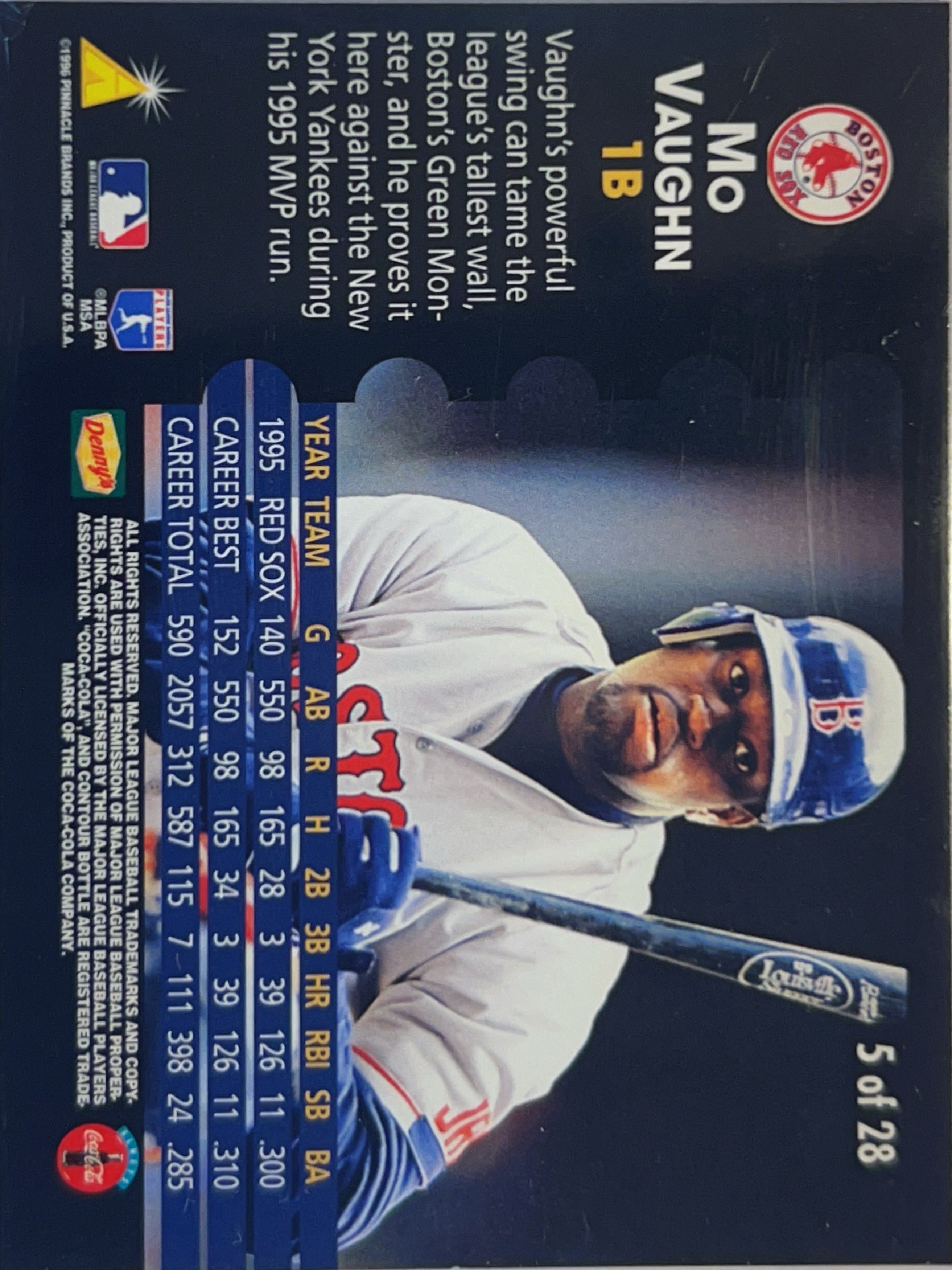 1996 Pinnacle Denny's Hologram Mo Vaughn #5 of 28