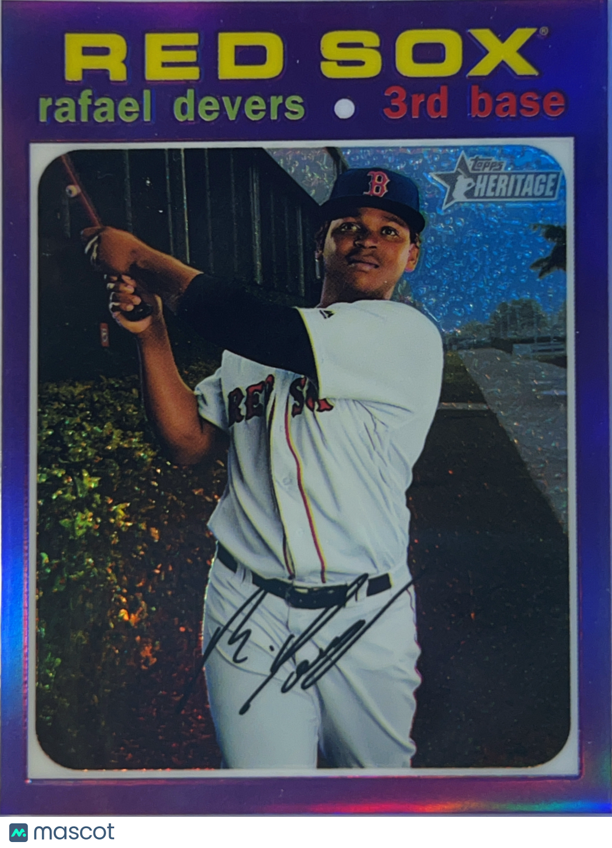 2020 Topps Heritage Chrome Rafael Devers #THC-145 Purple Refractor