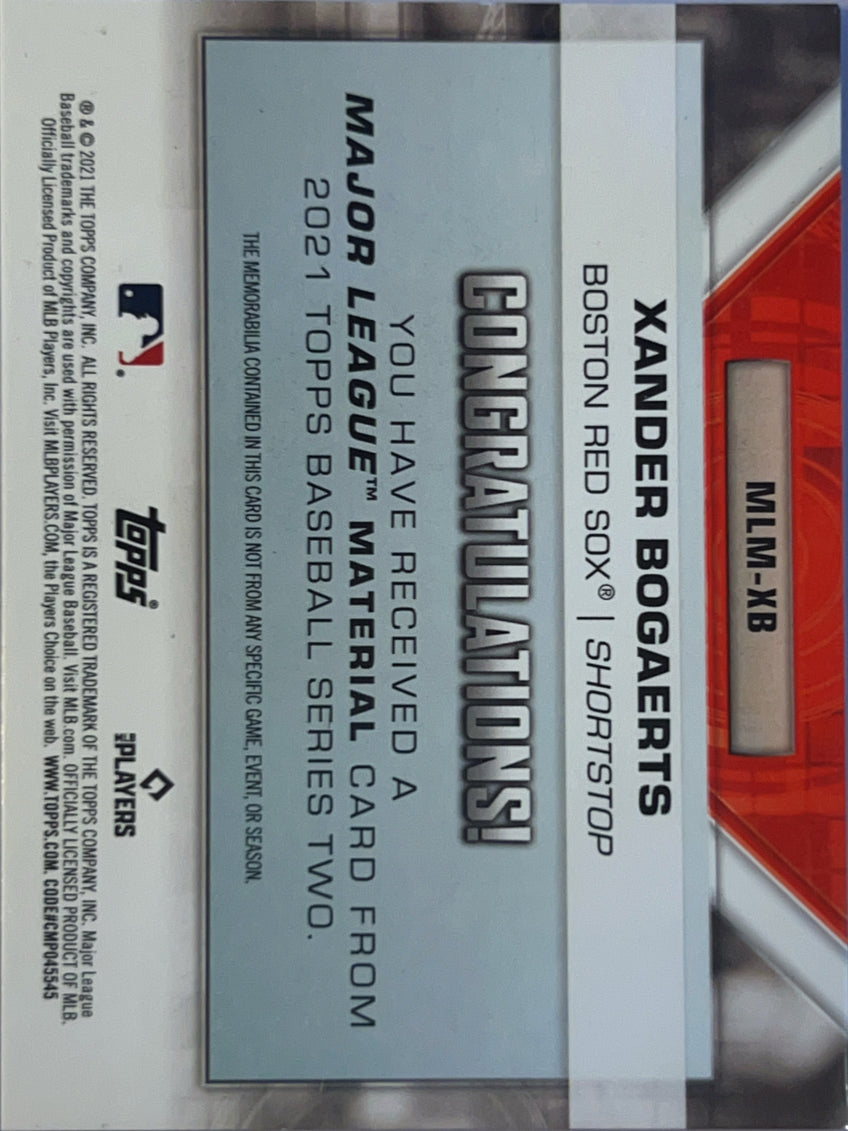 2021 Topps Major League Material Series 2 Xander Bogaerts #MLM-XB /199