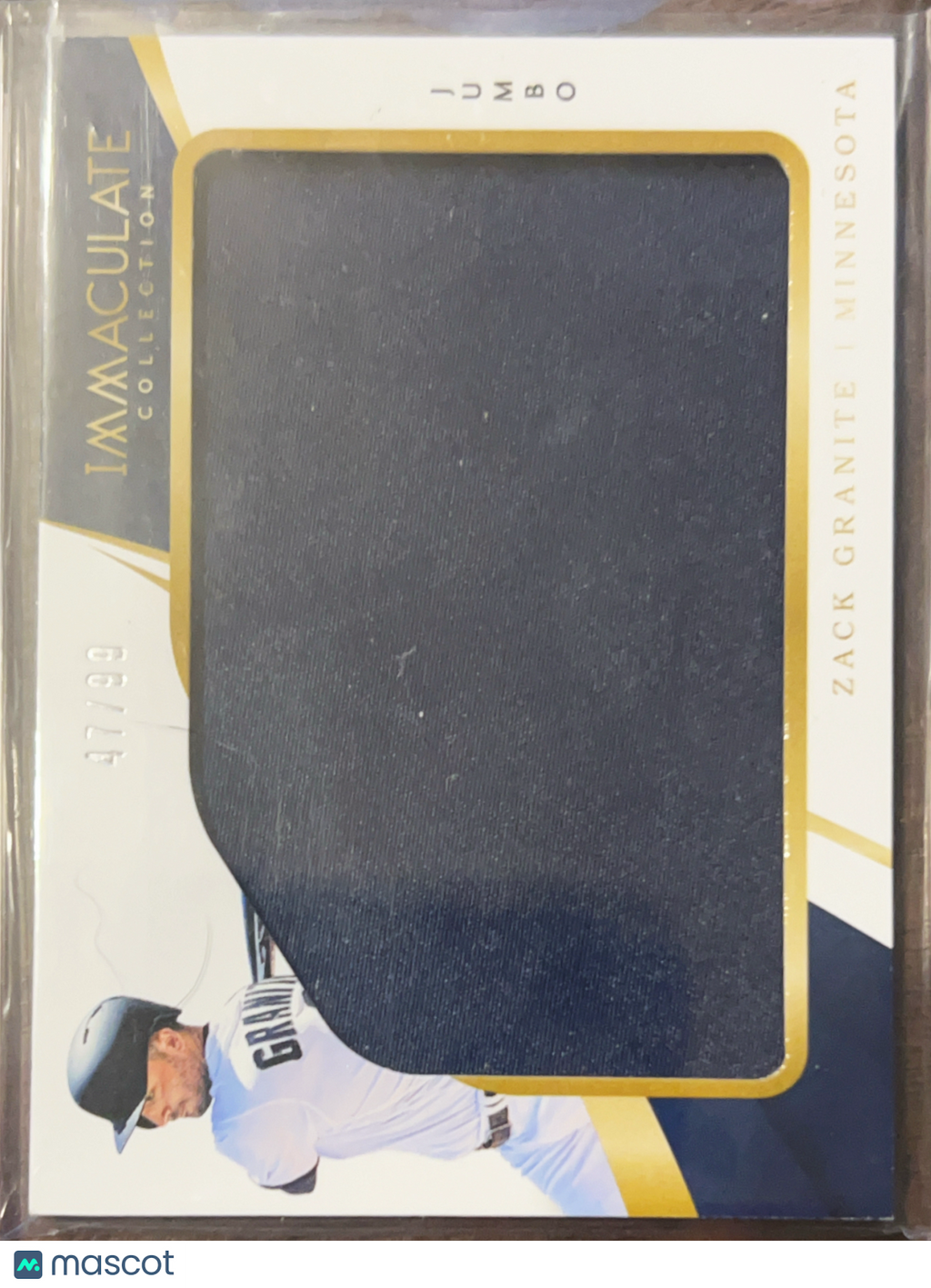 2018 Panini Immaculate Collection Zack Granite #IJ-ZG /99 Jumbo Jersey Patch