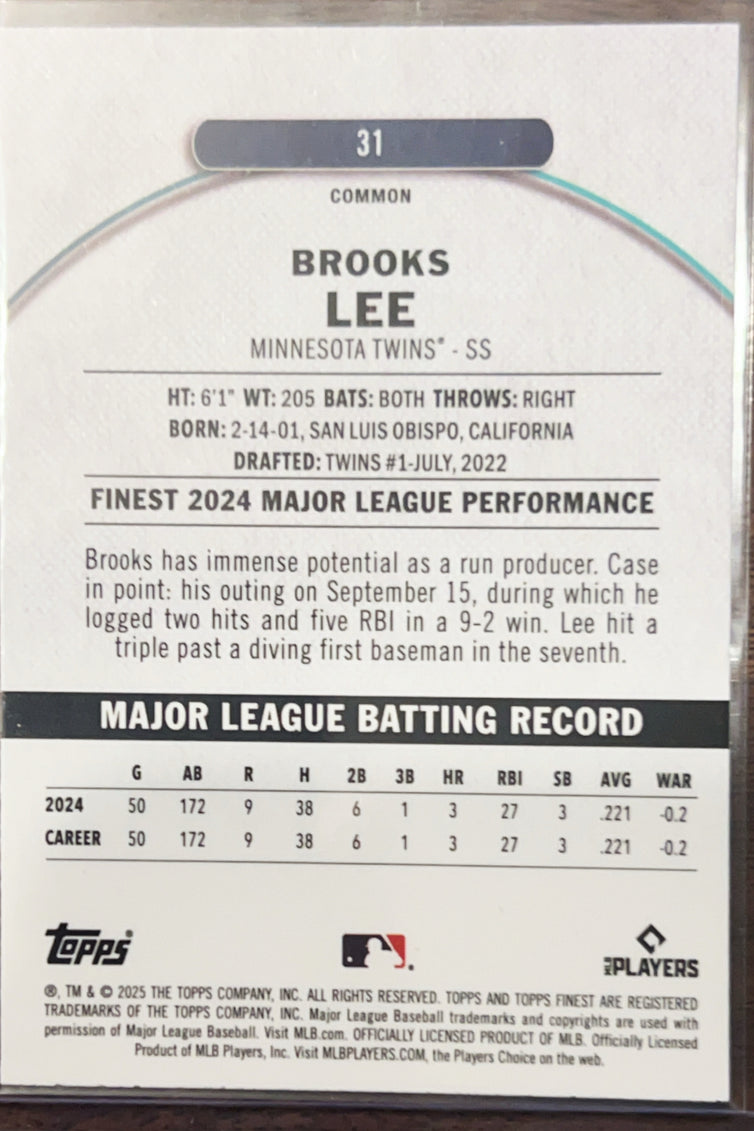 2025 Topps Finest Brooks Lee #31 /325 RC