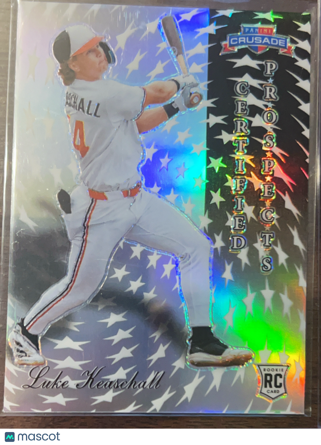 2025 Panini Crusade Prizm Luke Keaschall #8 Silver Stars RC