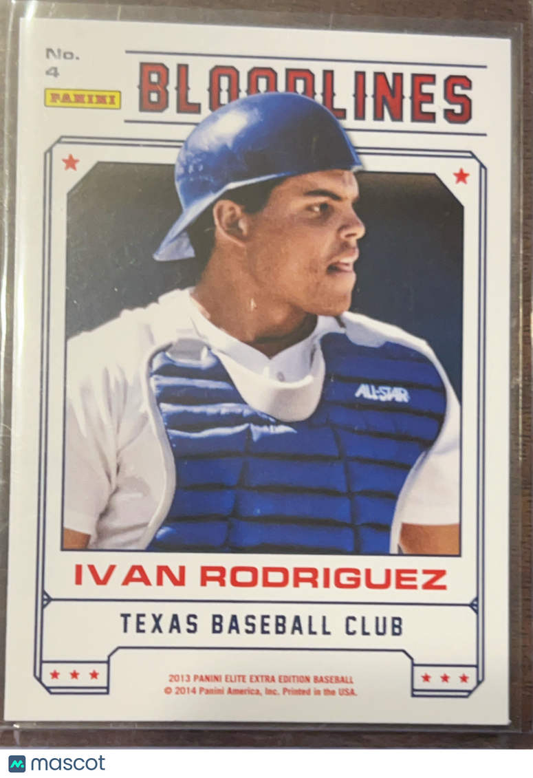 2013 Panini Elite Extra Edition Bloodlines Ivan Rodriguez Dereck Rodriguez #4