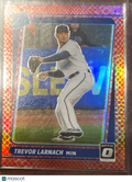 2021 Panini Donruss Optic Prizm Trevor Larnach #127 Red Snakeskin