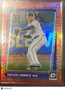 2021 Panini Donruss Optic Prizm Trevor Larnach #127 Red Snakeskin
