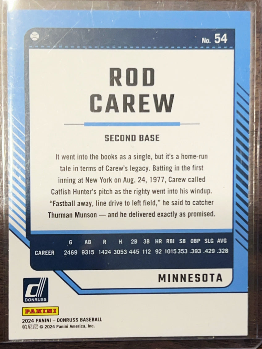 2024 Panini Donruss Baseball Rod Carew #54 Blue Holo