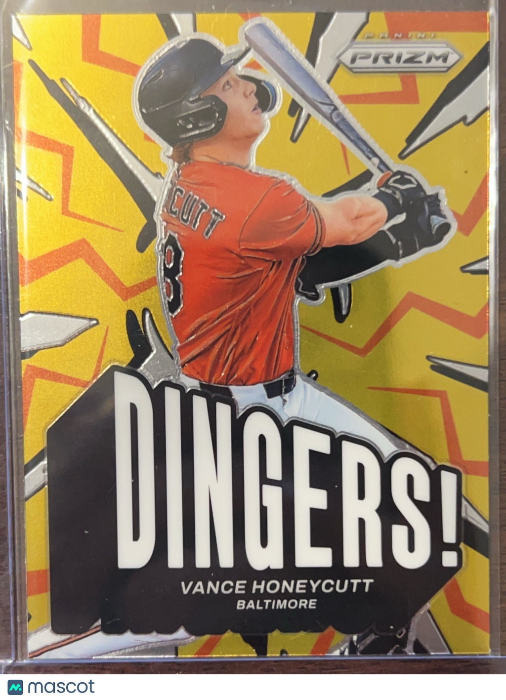 2025 Panini Prizm Baseball Dingers! Vance Honeycutt #22 Yellow