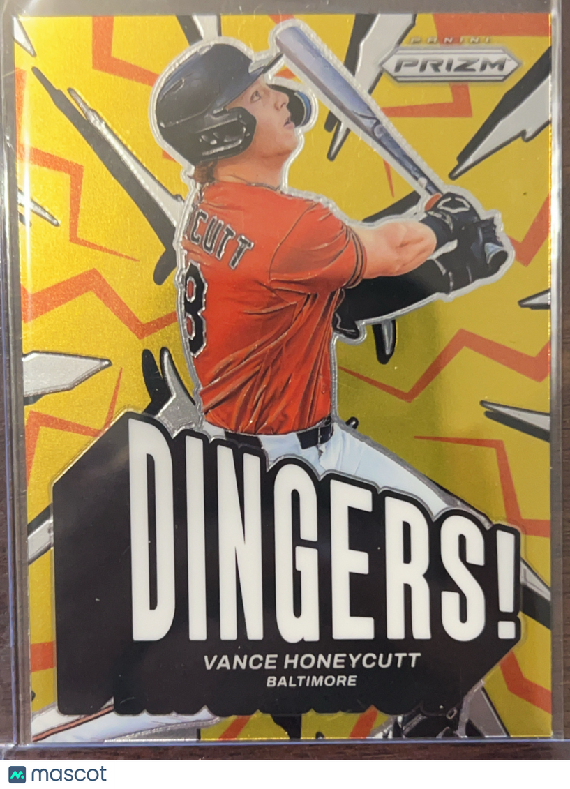 2025 Panini Prizm Baseball Dingers! Vance Honeycutt #22 Yellow