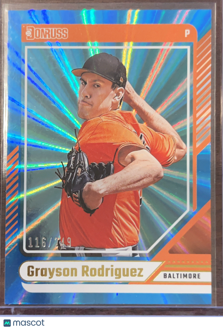 2024 Panini Donruss Baseball Grayson Rodriguez #62 Blue Holo Laser /249