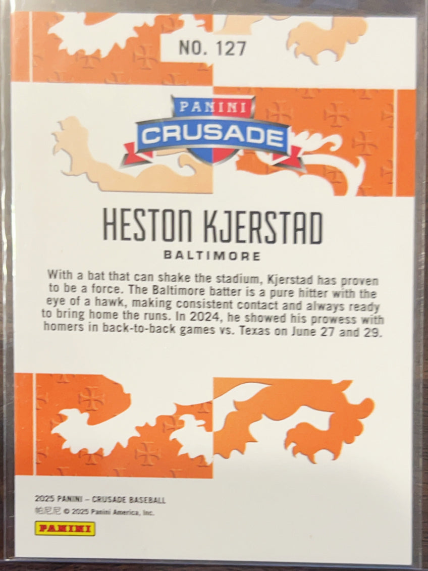 2025 Panini Crusade Baseball Heston Kjerstad #127 Blue Orange /199