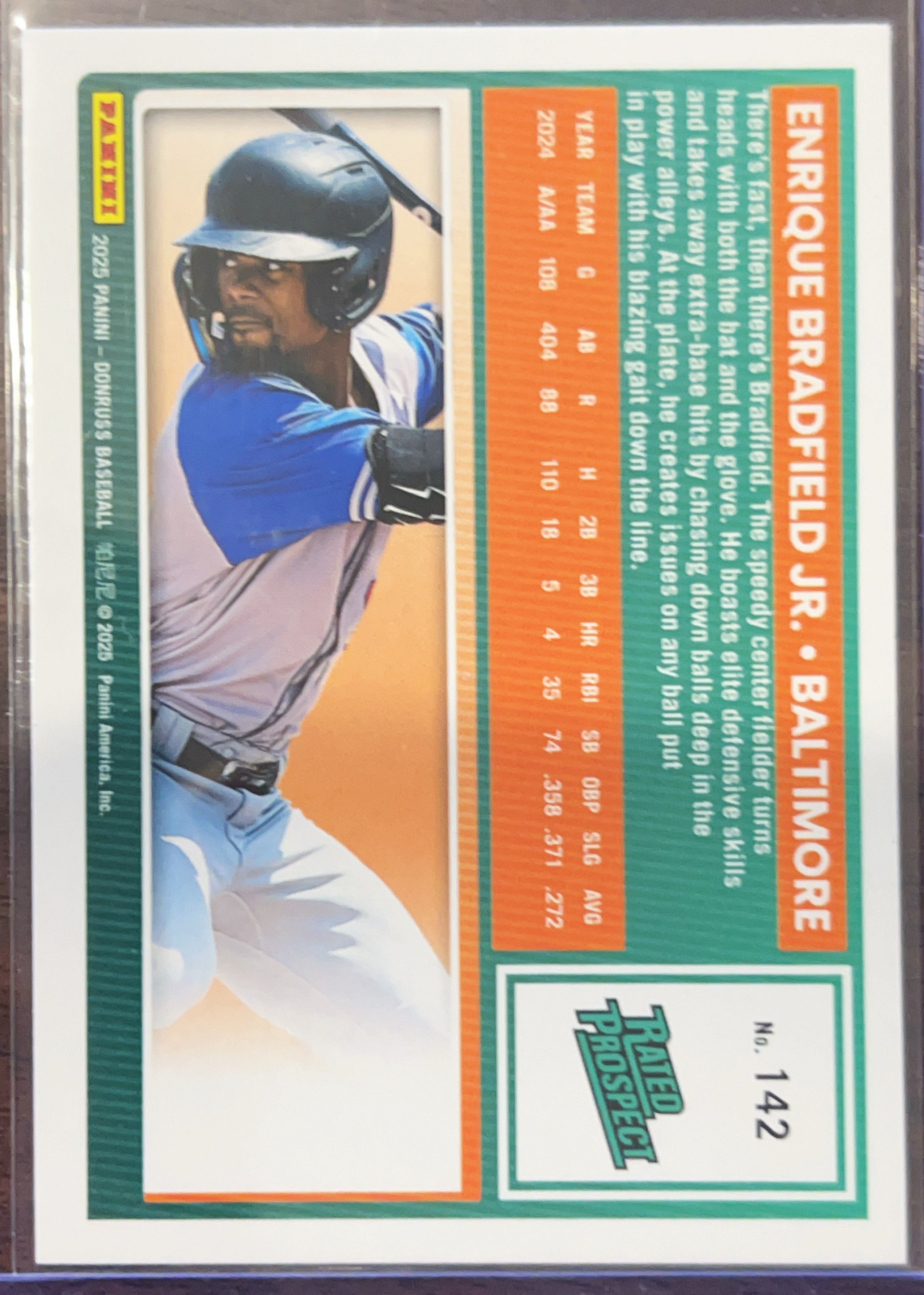 2025 Panini Donruss Enrique Bradfield Jr. #142 Red Blue Holo