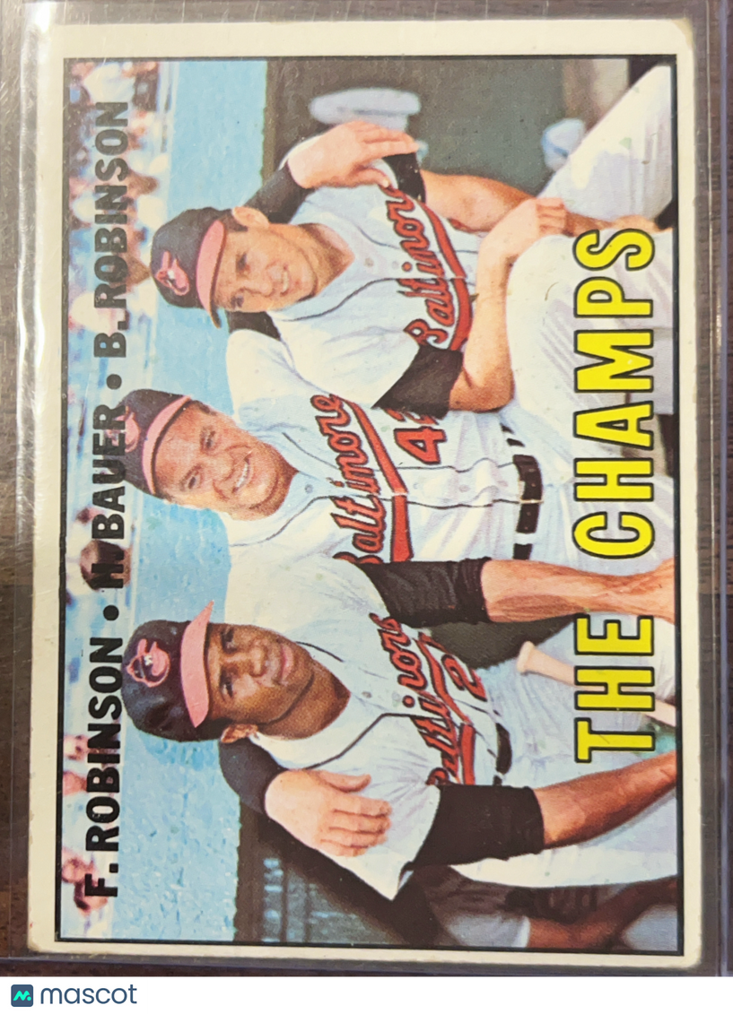 1967 Topps Frank Robinson Hank Bauer Brooks Robinson #1