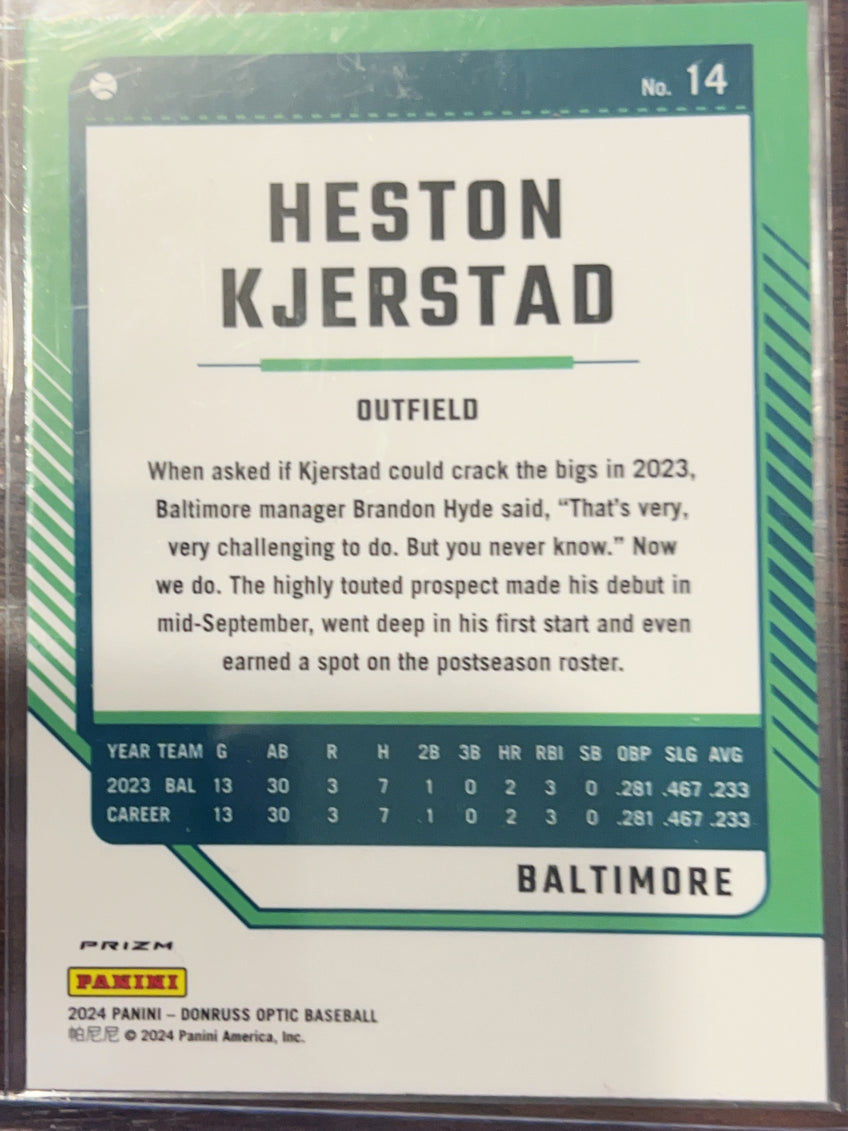 2024 Panini Donruss Optic Prizm Heston Kjerstad #14 Orange Velocity