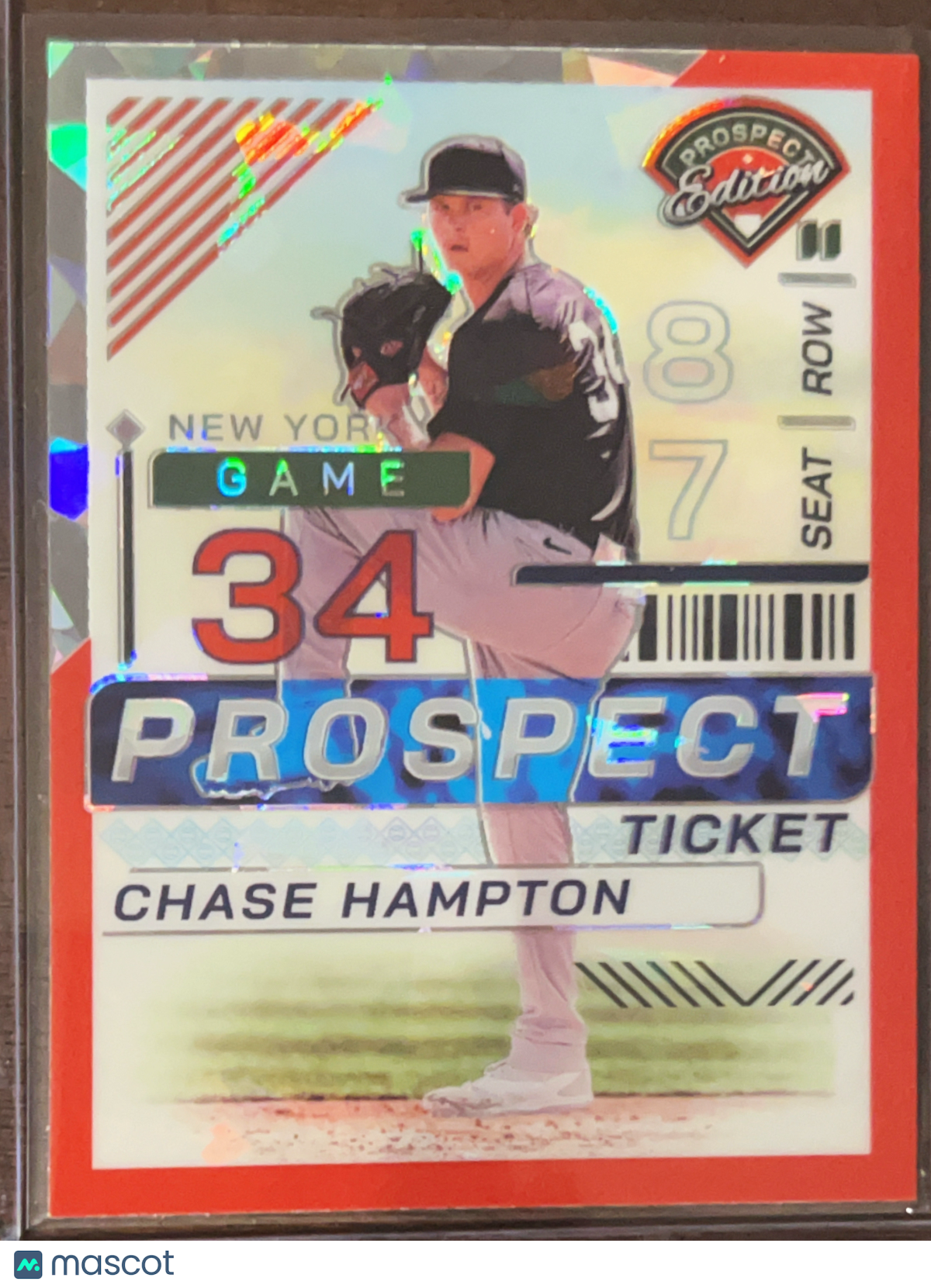 2024 Panini Prizm Prospect Edition Chase Hampton #34 Red Cracked Ice