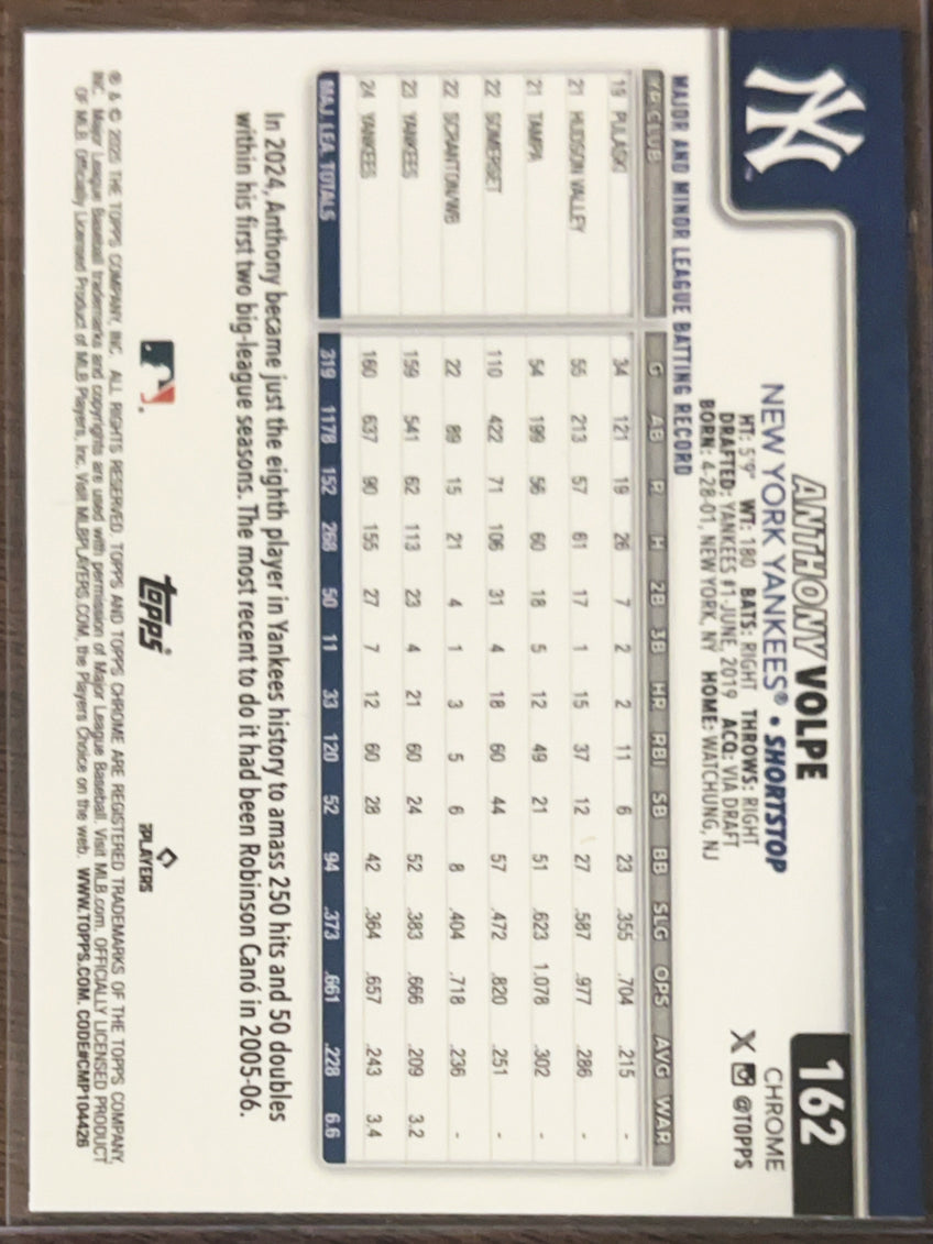 2005 Topps Chrome Anthony Volpe #162 X-Fractor