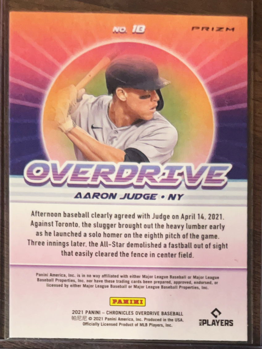 2021 Panini Chronicles Overdrive Aaron Judge #18 Building Blocks Prizm