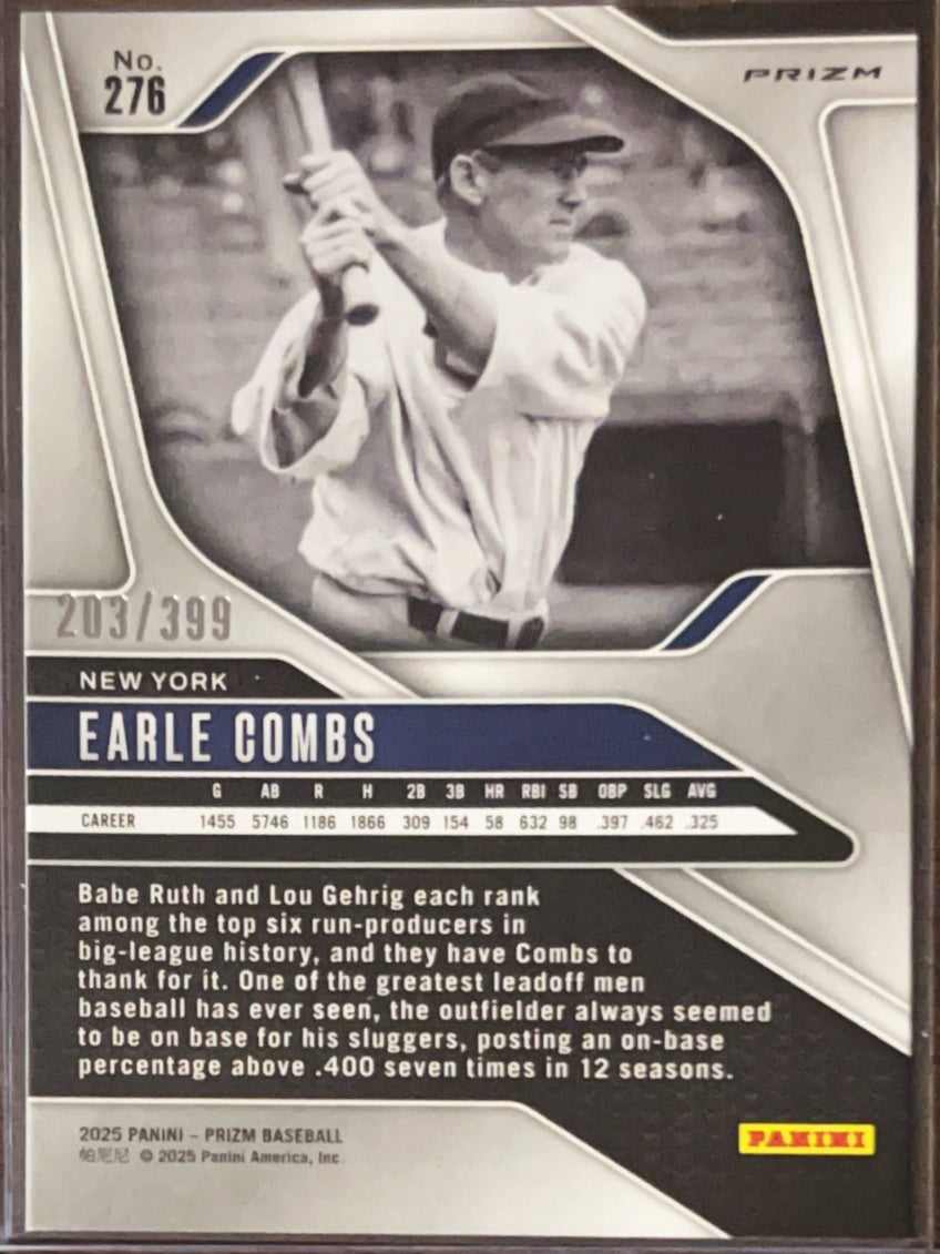 2025 Panini Prizm Baseball Earle Combs #276 Orange /399
