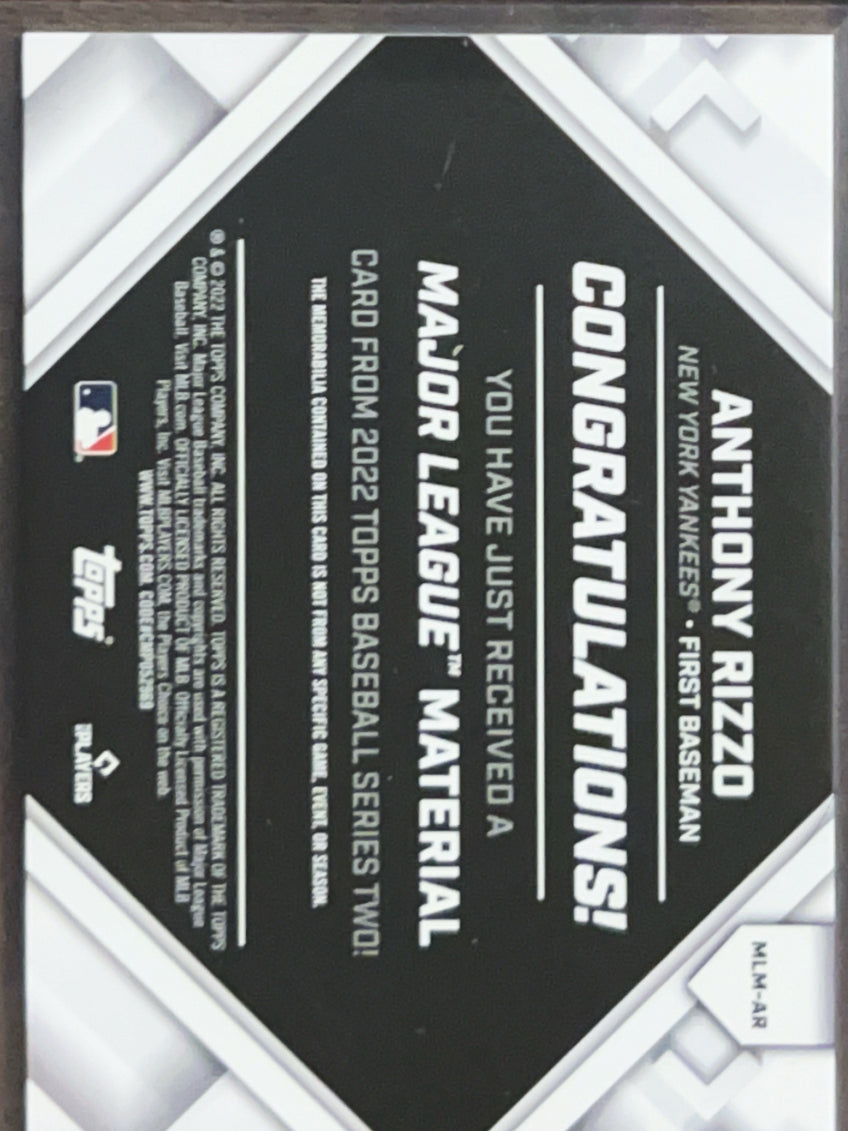 2022 Topps Series 2 Major League Material Anthony Rizzo #MLM-AR