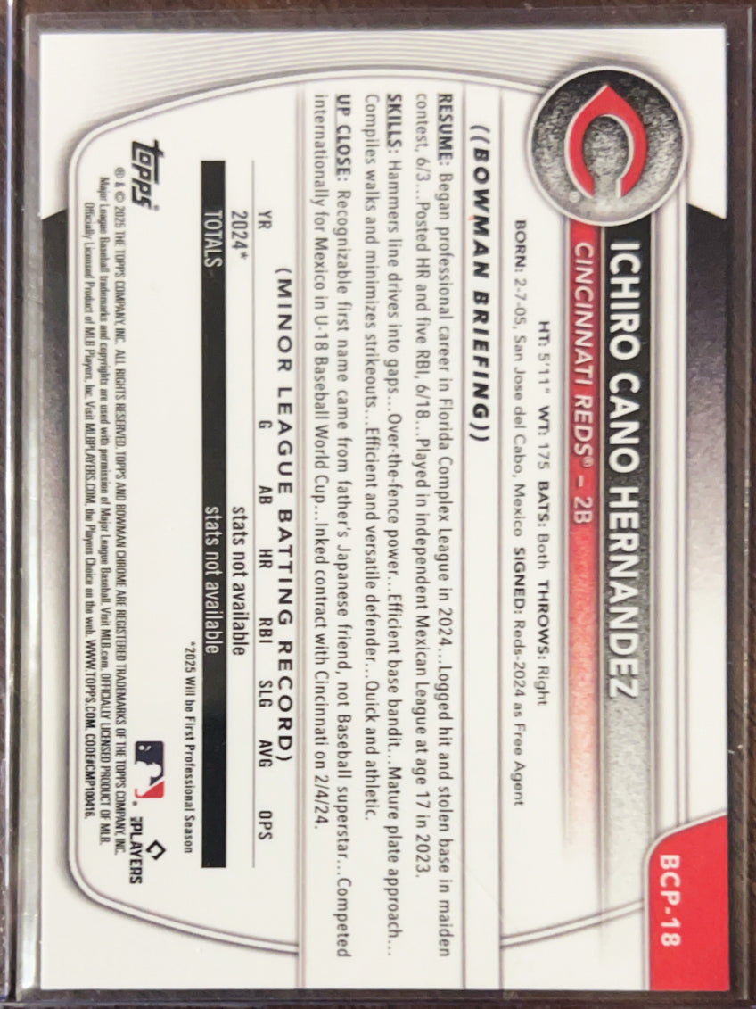 2025 Bowman Chrome Ichiro Cano Hernandez #BCP-18