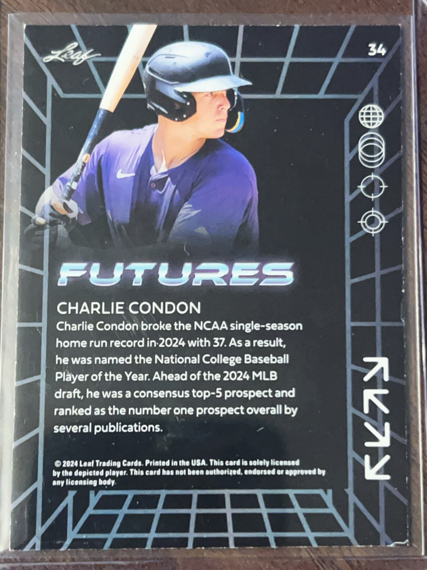 2024 Leaf Futures Charlie Condon #34 /99