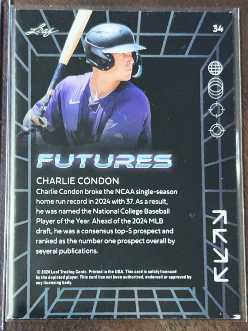 2024 Leaf Futures Charlie Condon #34 /249