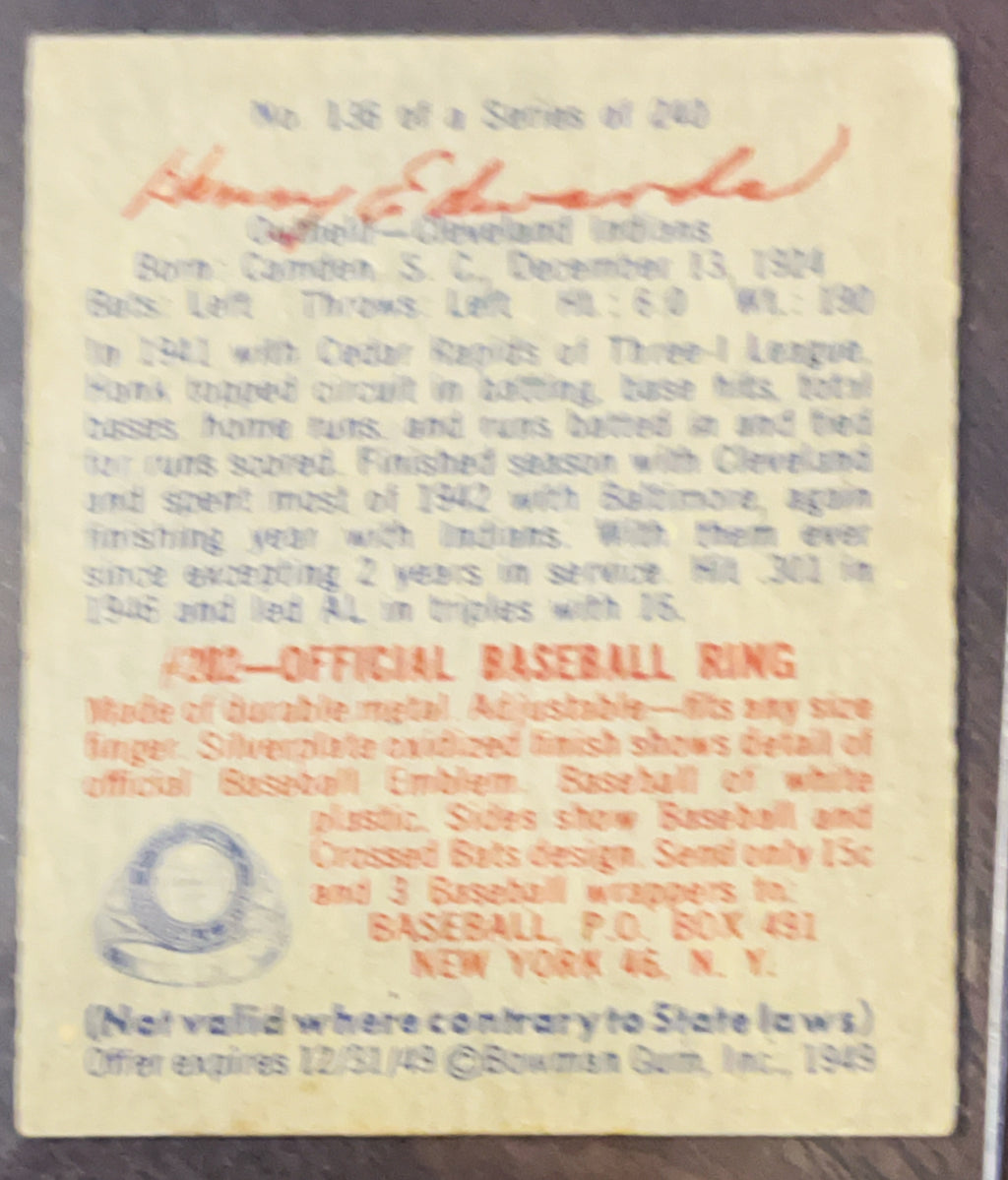 1949 Bowman Hank Edwards #136