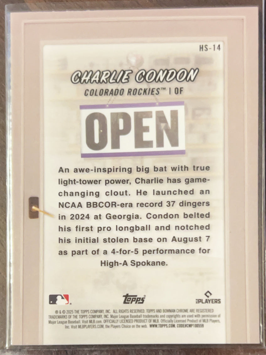 2025 Bowman Chrome Condon's Colorado Card Cave Charlie Condon #HS-14