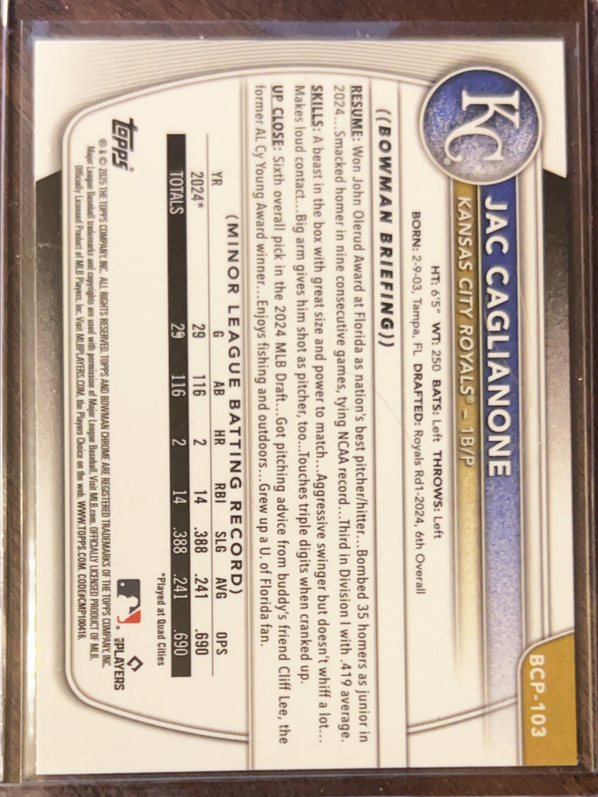 2024 Bowman Chrome Jac Caglianone #BCP-103
