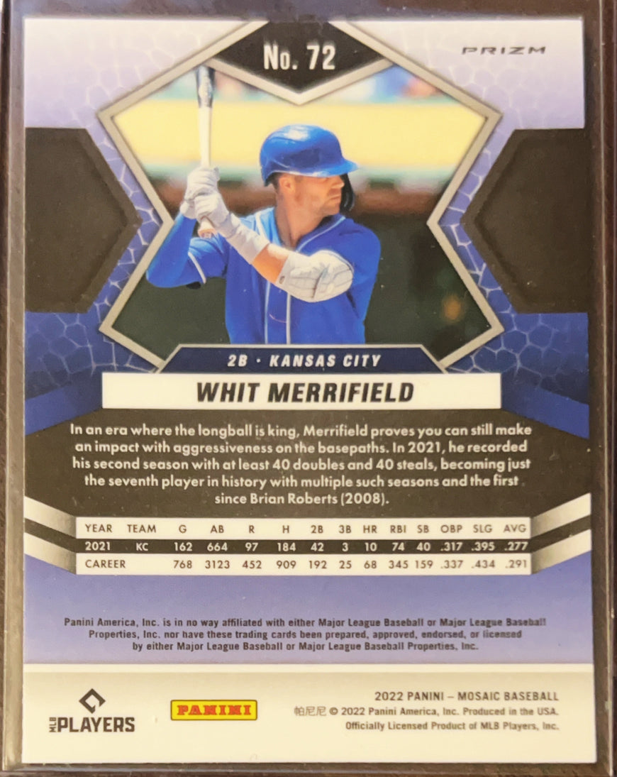2022 Panini Mosaic Prizm Whit Merrifield #72 Green
