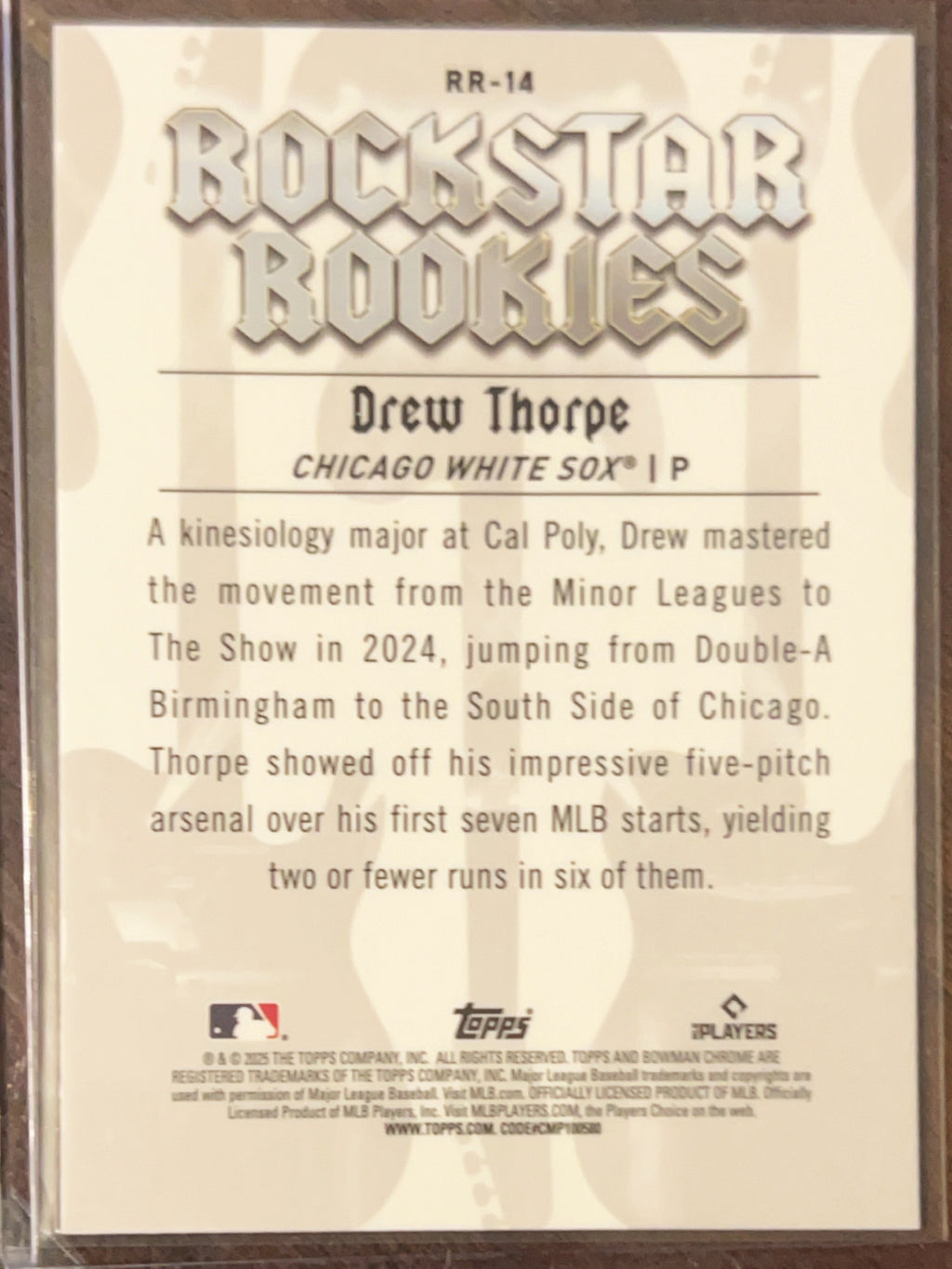 2025 Bowman Chrome Rockstar Rookies Drew Thorpe #RR-14 RC